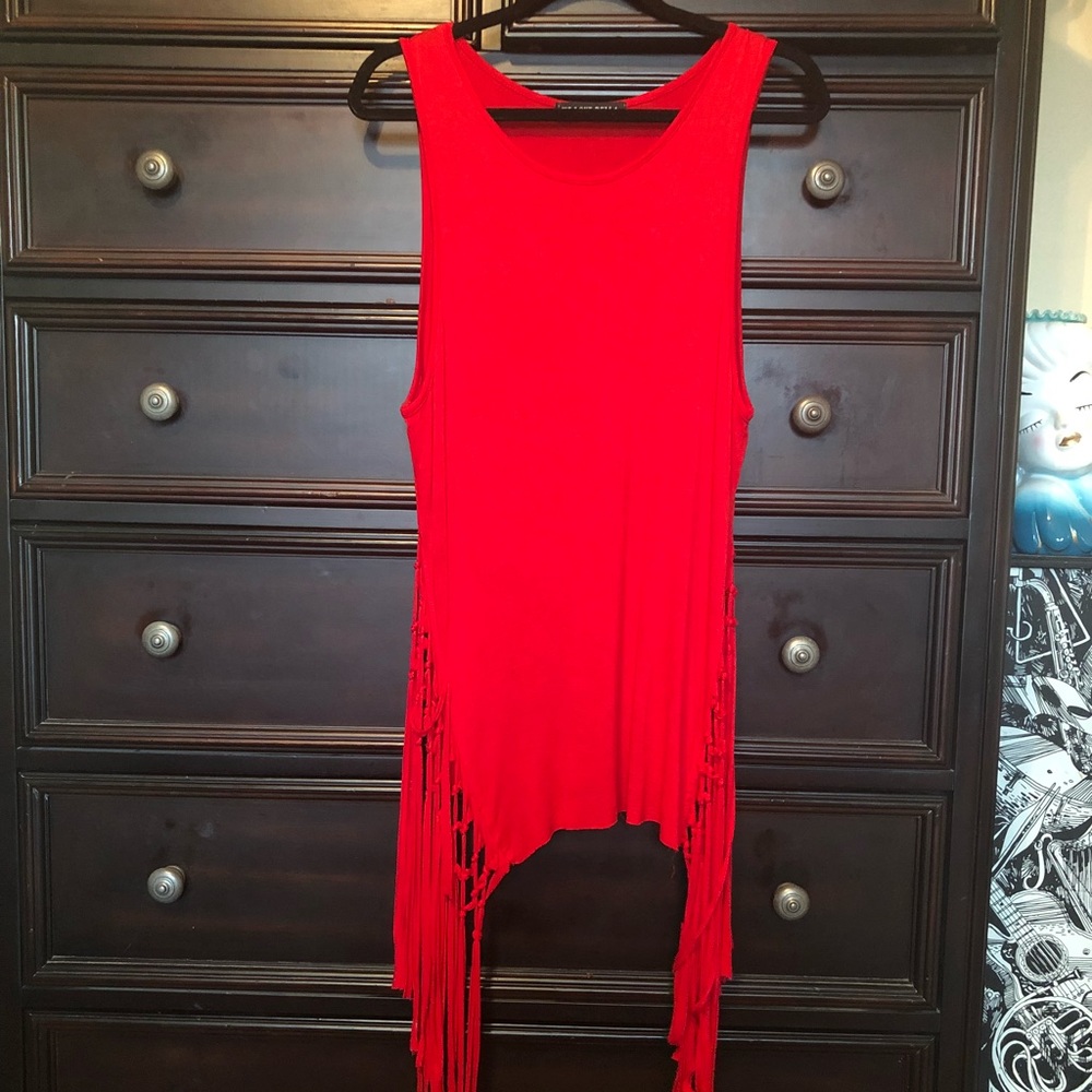 Large red shirt,fun and true red